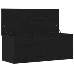 Berkfield Home Modern Black Oak Storage Box - 90x35x35 cm - Engineered Wood - Size: 90 x 35 x 35 cm - thumbnail 5