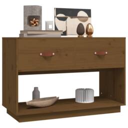 Berkfield Home TV Cabinet Honey Brown 90x40x60 cm Solid Wood Pine - Size: 90 x 40 x 60 cm - thumbnail 4