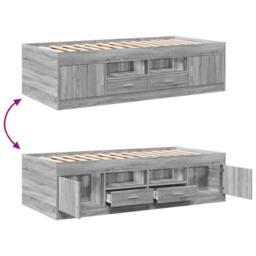 Berkfield Home Versatile Daybed with Drawers without Mattress Grey Sonoma 90x190 - thumbnail 7