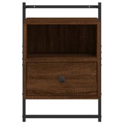 Berkfield Home Bedside Cabinet Wall-mounted Brown Oak 40x30x61 cm Engineered Wood - Size: 40 x 30 x 61 cm - thumbnail 6