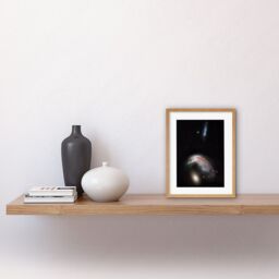 Artery8 Wall Art Print Hubble Space Astronomy Colliding Galaxy Pair ARP 142 Spiral NGC 2936 Interacting w/ Elliptical NGC 2937 Artwork Framed 9X7 - thumbnail 2