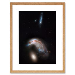 Artery8 Wall Art Print Hubble Space Astronomy Colliding Galaxy Pair ARP 142 Spiral NGC 2936 Interacting w/ Elliptical NGC 2937 Artwork Framed 9X7 - thumbnail 1