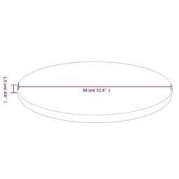 Berkfield Home Round Table Top Light Brown Ã˜30x1.5 cm Treated Solid Wood Oak - Size: 30x1.5 cm - thumbnail 4