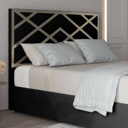 Casani Marden Upholstered Soft Velvet Black Metal Designer Bed Frame - Size: Small Double - thumbnail 5