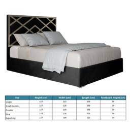 Casani Marden Upholstered Soft Velvet Black Metal Designer Bed Frame - Size: Small Double - thumbnail 7