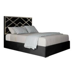Casani Marden Upholstered Soft Velvet Black Metal Designer Bed Frame - Size: Small Double - thumbnail 3