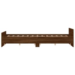 Berkfield Home Bed Frame with Headboard & Footboard Brown Oak 140x200 cm - thumbnail 5