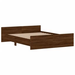 Berkfield Home Bed Frame with Headboard & Footboard Brown Oak 140x200 cm - thumbnail 3