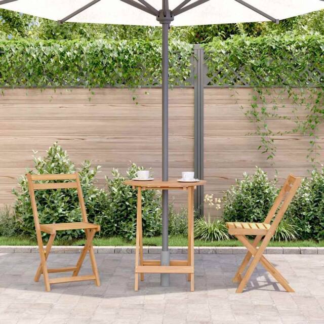 Berkfield Home Durable Folding Garden Table 60x75 cm Solid Acacia Wood in Brown - image 1
