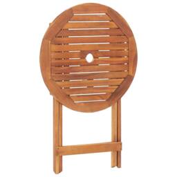 Berkfield Home Durable Folding Garden Table 60x75 cm Solid Acacia Wood in Brown - thumbnail 6