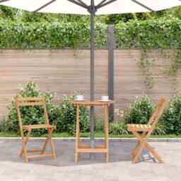 Berkfield Home Durable Folding Garden Table 60x75 cm Solid Acacia Wood in Brown - thumbnail 1