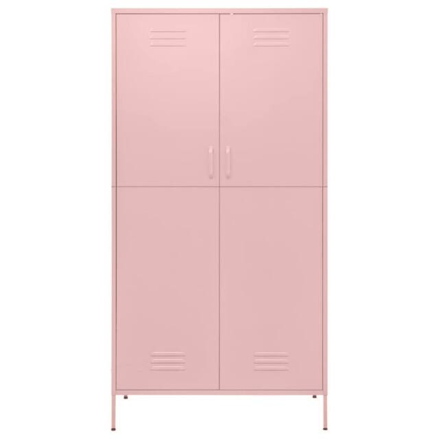 Berkfield Home Wardrobe Pink 90x50x180 cm Steel - Size: 90 x 50 x 180 cm - image 1