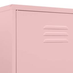 Berkfield Home Wardrobe Pink 90x50x180 cm Steel - Size: 90 x 50 x 180 cm - thumbnail 8