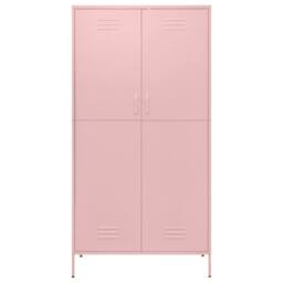 Berkfield Home Wardrobe Pink 90x50x180 cm Steel - Size: 90 x 50 x 180 cm