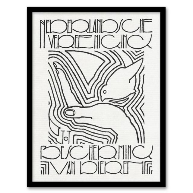 Artery8 Animal Protection Poster Advert Reijer Stolk Framed Wall Art Print in White - Size: A4 - image 1