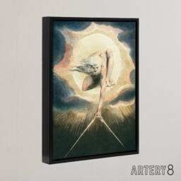 "Artery8 Ancient of Days Setting Compass to Earth Blake Framed Canvas Wall Art - Size: W12"" x H16""" - thumbnail 2