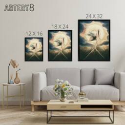 "Artery8 Ancient of Days Setting Compass to Earth Blake Framed Canvas Wall Art - Size: W12"" x H16""" - thumbnail 4