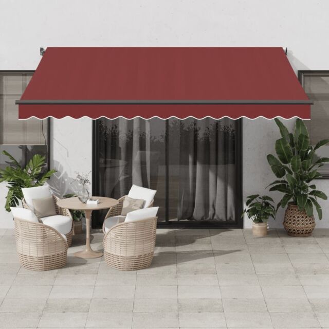 Berkfield Home Manual Retractable Awning Burgundy 400x300 cm in Black - image 1