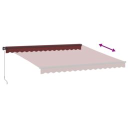 Berkfield Home Manual Retractable Awning Burgundy 400x300 cm in Black - thumbnail 5