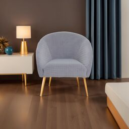 Orsina Luxury Velvet Occasional Chair, Comfortably Fashionable Gold Accented Chair in Grey - thumbnail 3