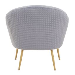 Orsina Luxury Velvet Occasional Chair, Comfortably Fashionable Gold Accented Chair in Grey - thumbnail 4