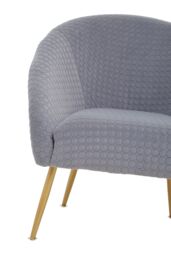 Orsina Luxury Velvet Occasional Chair, Comfortably Fashionable Gold Accented Chair in Grey - thumbnail 5