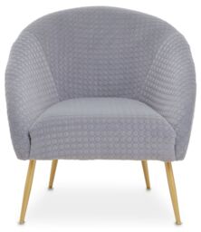 Orsina Luxury Velvet Occasional Chair, Comfortably Fashionable Gold Accented Chair in Grey - thumbnail 6