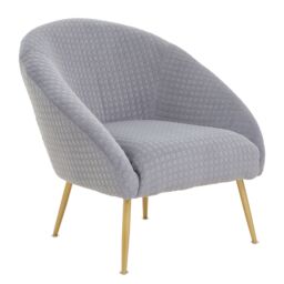 Orsina Luxury Velvet Occasional Chair, Comfortably Fashionable Gold Accented Chair in Grey - thumbnail 2