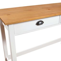 Berkfield Home Console Table Hill with 2 Drawers 110x45x74 cm Solid Pine Wood in White - Size: 110 x 45 x 74 cm - thumbnail 5