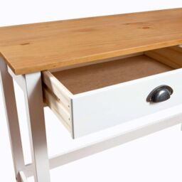 Berkfield Home Console Table Hill with 2 Drawers 110x45x74 cm Solid Pine Wood in White - Size: 110 x 45 x 74 cm - thumbnail 6