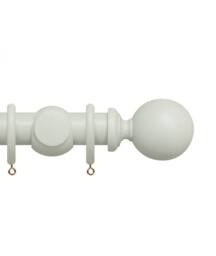New Edge Blinds Premium 50mm Wooden Curtain Pole Set - Chalk White - Size: 105 cm - thumbnail 1