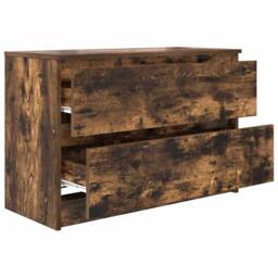 Berkfield Home TV Cabinet Smoked Oak 80x35x54 cm Engineered Wood in Brown - Size: 80 x 35 x 54 cm - thumbnail 5