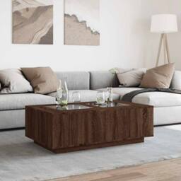 Berkfield Home Coffee Table with Infinity LED Brown Oak 116x69x40 cm - Size: 116 x 69 x 40 cm - thumbnail 4