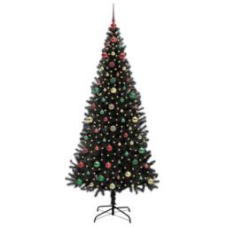 Berkfield Home Christmas Tree with 300 LEDs with Stand Black 240 cm PVC - thumbnail 3