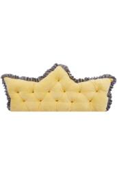 Living and Home Crown-Shaped Ruffled Bed Headboard Pillow in Yellow - Size: Medium - thumbnail 4