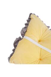Living and Home Crown-Shaped Ruffled Bed Headboard Pillow in Yellow - Size: Medium - thumbnail 7