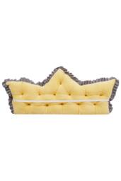 Living and Home Crown-Shaped Ruffled Bed Headboard Pillow in Yellow - Size: Medium - thumbnail 5