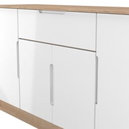 Ready Assembled 2 U Lucca 4 Door 1 Drawer Wide Unit (Ready Assembled) in Light Oak - thumbnail 5