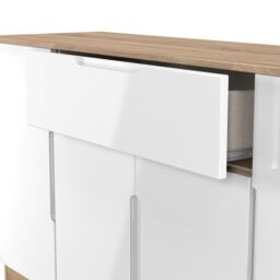 Ready Assembled 2 U Lucca 4 Door 1 Drawer Wide Unit (Ready Assembled) in Light Oak - thumbnail 6