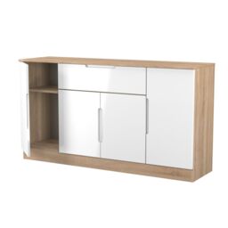 Ready Assembled 2 U Lucca 4 Door 1 Drawer Wide Unit (Ready Assembled) in Light Oak - thumbnail 7