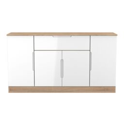 Ready Assembled 2 U Lucca 4 Door 1 Drawer Wide Unit (Ready Assembled) in Light Oak - thumbnail 2