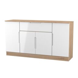 Ready Assembled 2 U Lucca 4 Door 1 Drawer Wide Unit (Ready Assembled) in Light Oak - thumbnail 4