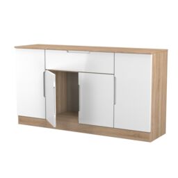 Ready Assembled 2 U Lucca 4 Door 1 Drawer Wide Unit (Ready Assembled) in Light Oak - thumbnail 8