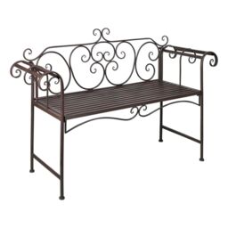 Berkfield Home Garden Bench 132 cm Steel Antique Brown