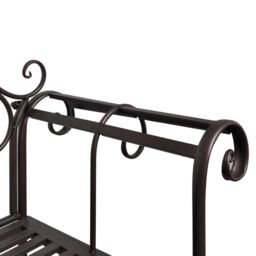 Berkfield Home Garden Bench 132 cm Steel Antique Brown - thumbnail 3