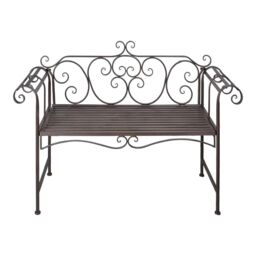Berkfield Home Garden Bench 132 cm Steel Antique Brown - thumbnail 2