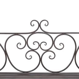Berkfield Home Garden Bench 132 cm Steel Antique Brown - thumbnail 4