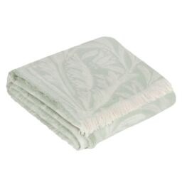 Morris & Co Acorn Tonal Jacquard Throw in Green - Size: 130 cm x 170 cm - thumbnail 8