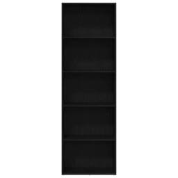 Berkfield Home Modern Bookcase Black Oak 60x30x189 cm Engineered Wood - Size: 60 x 30 x 189 cm - thumbnail 5