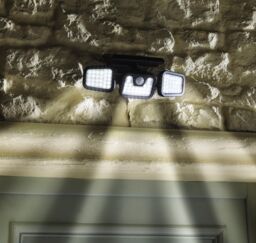 mysmartbuy 400 Lumen Motion Sensor Wall Security Light - Solar Powered Wide Angle Floodlight with 3 Heads for Garage, Front Door, Garden in Black - thumbnail 2